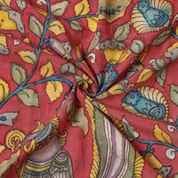 itokri penwork fabrics. kalamkari involves using a pen for freehand drawing of the subject and filling in the colors. This technique has been practiced for approximately 200 years in srikalahasti.